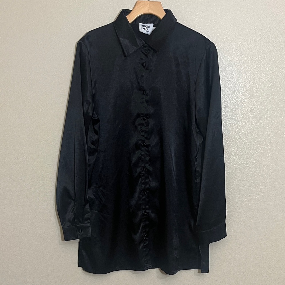 Princess Polly Black Button Down Dress Shirt